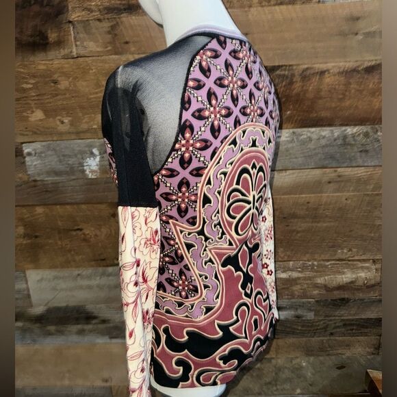 Custo Barcelona vtg graphics T with mesh shoulders, embroidered sleeves EUC SZ M - Picture 5 of 14